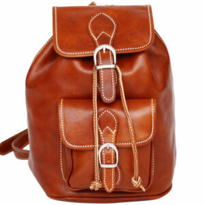 Brown Leather Moroccan Travel Backpack | Premium Handcrafted Luxury