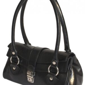 Premium Black Moroccan Leather Handbag - Stylish & Functional Choice