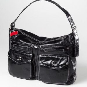 Moroccan Black Leather Handbag | Premium Handmade Style
