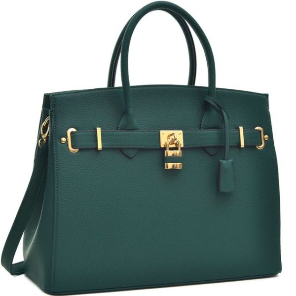 Exquisite Dark Green Moroccan Leather Handbag - Handmade Vintage Style