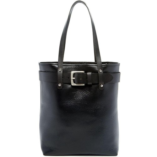 Timeless Moroccan Black Leather Handbag - Handcrafted Elegance