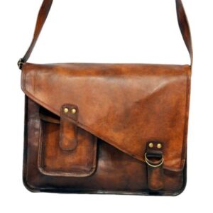 Vintage Moroccan Leather Handbag from Fez Tanneries