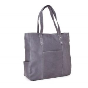 Luxurious Moroccan Gray Leather Handbag | Fez-Tanneries