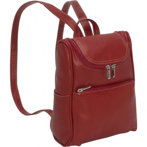 Moroccan Leather Handbag - Premium Dark Red Vintage Style