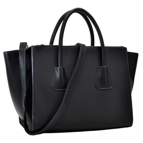 Elegant Moroccan Leather Black Handbag with Premium Craftsmanship