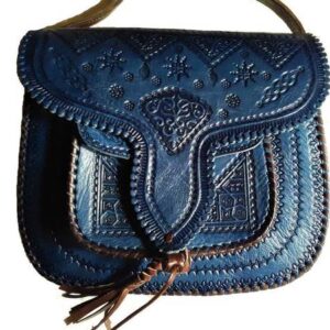 Luxurious Moroccan Leather Handbag - Elegant and Durable with Spacious Compartments