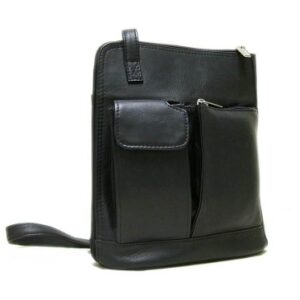 Premium Moroccan Leather Handbag - Handmade Black Leather, Main & Smaller Compartments, Vintage Charm - Men & Women - Durable Statement Piece