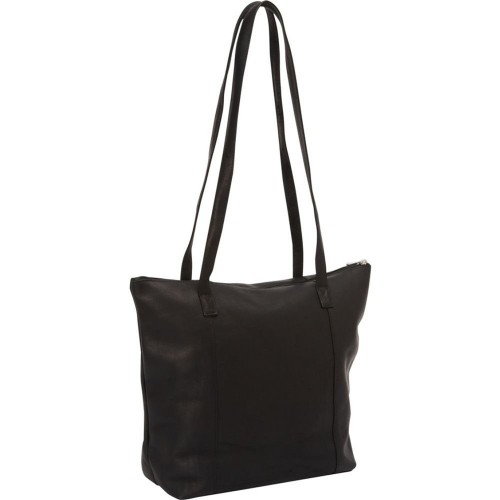 Luxury Moroccan Black Leather Handbag with Multiple Pockets