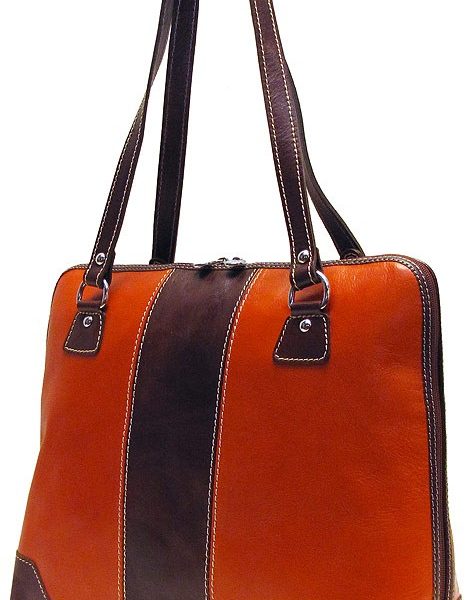 Moroccan Leather Handbag in Brown & Tan | Vintage Style