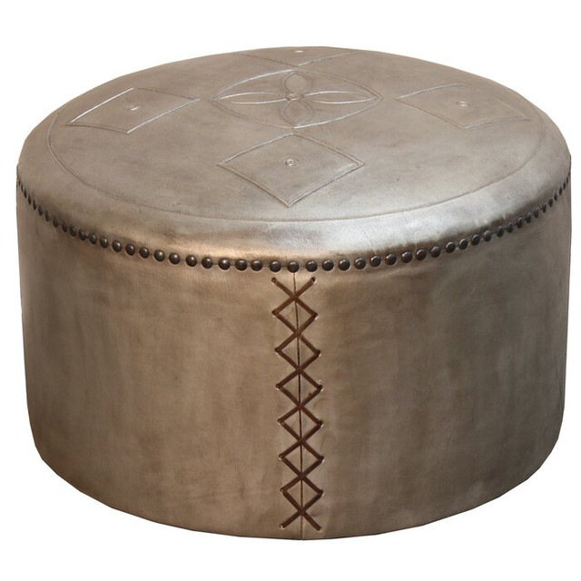 Moroccan Leather Poufs for Stylish Comfort