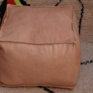 Moroccan Leather Square Poufs - Marrakech Crafted Luxe Seating