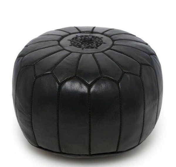 Luxurious Moroccan Handcrafted Leather Poufs