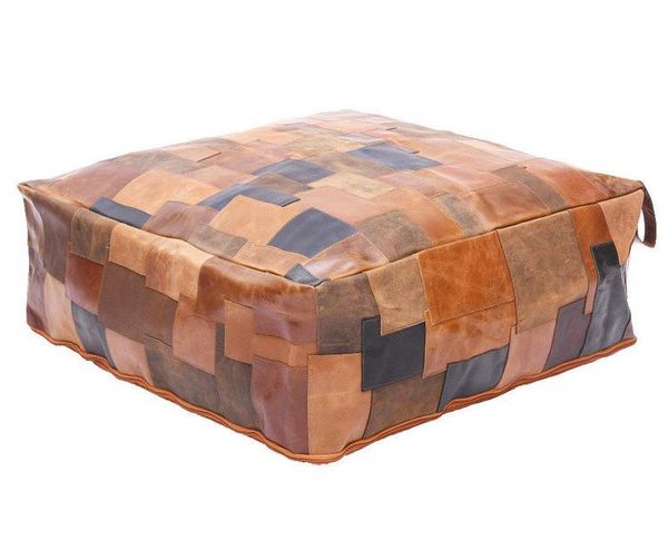 Handcrafted Genuine Leather Moroccan Poufs - Cozy Home Decor