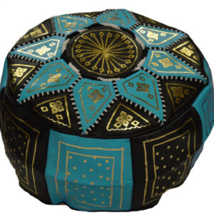 Moroccan Leather Pouf | Handcrafted Genuine Leather Seating