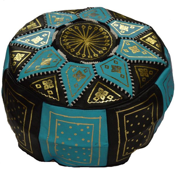 Moroccan Leather Pouf | Handcrafted Genuine Leather Seating