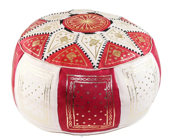 Handcrafted Moroccan Leather Pouf | Genuine Leather Seating