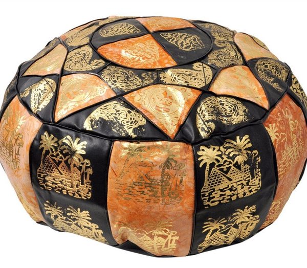 Moroccan Handmade Leather Pouf | Premium Quality & Customizable
