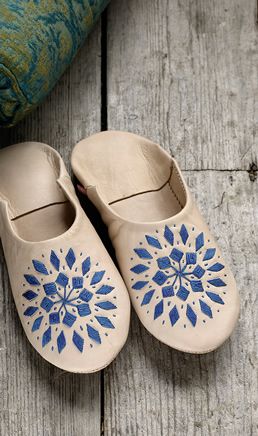 Leather Moroccan Slippers for Home Comfort
