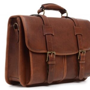 Sophisticated Handcrafted Walnut Brown Leather Messenger Bag