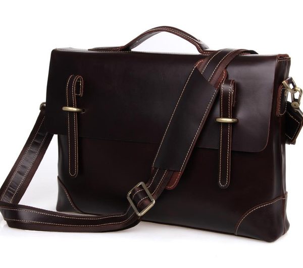 Handcrafted Dark Brown Moroccan Leather Messenger Bag - Premium Quality & Functional