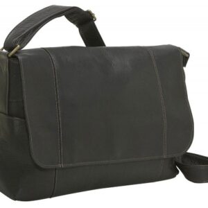 Pebble Black Moroccan Leather Messenger Bag for Stylish Organization.