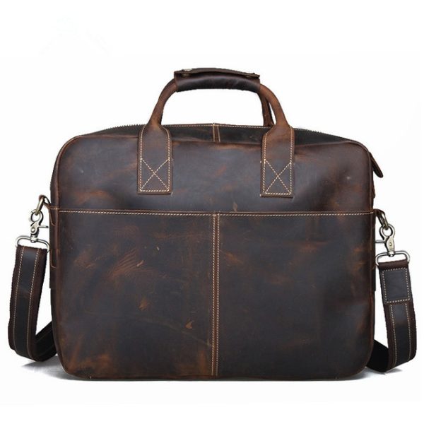 Authentic Brown Moroccan Leather Messenger Bag - Stylish & Durable Organizer