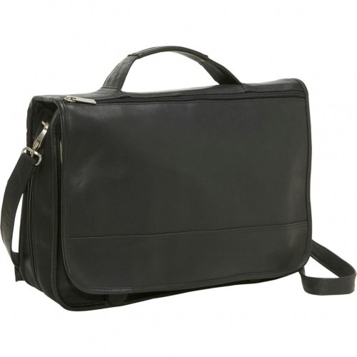 Premium Black Moroccan Leather Messenger Bag - Stylish and Functional