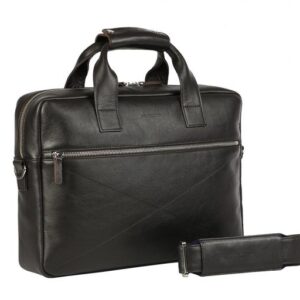 Black Moroccan Leather Messenger Bag - Handcrafted Luxury & Style