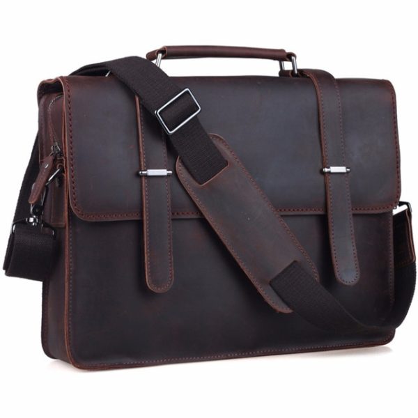 Burgundy Moroccan Leather Messenger Bag - Stylish & Durable Choice