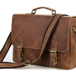 Dark Tan Moroccan Leather Messenger Bag