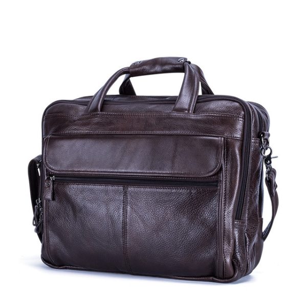Luxury Dark Brown Leather Messenger Bag | Handcrafted Moroccan Style
