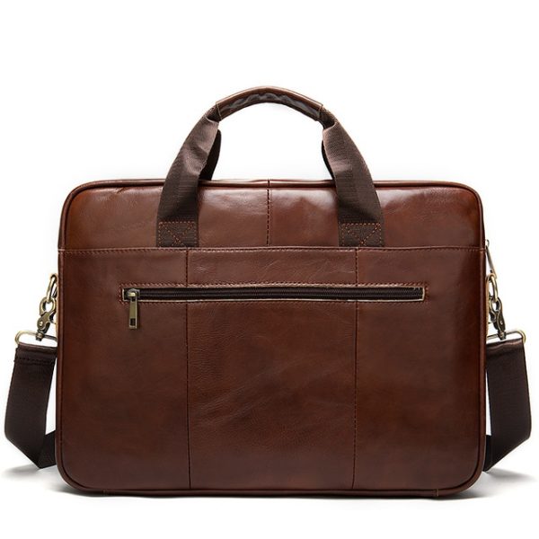 Handmade Moroccan Leather Messenger Bag in Walnut Brown