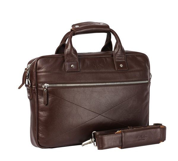Premium Handcrafted Dark Brown Leather Messenger Bag | Fez Tanneries