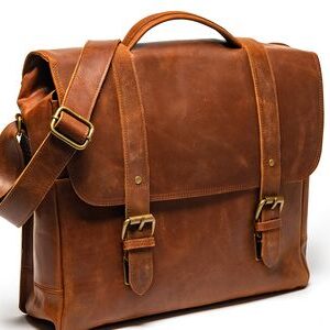 Timeless Dark Tan Moroccan Leather Messenger Bag for Men & Women