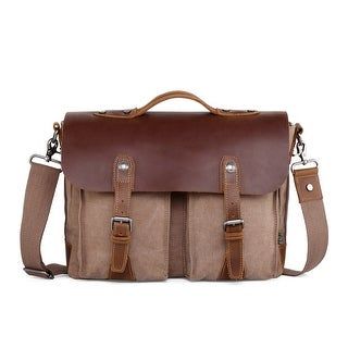 Moroccan Leather Messenger Bag | Brown & Beige | Handcrafted