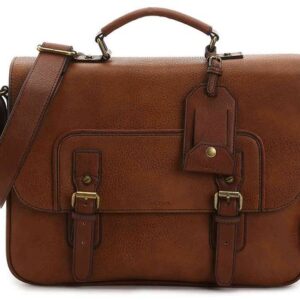 Dark Tan Leather Moroccan Messenger Bag - Handcrafted Design for Organization & Style
