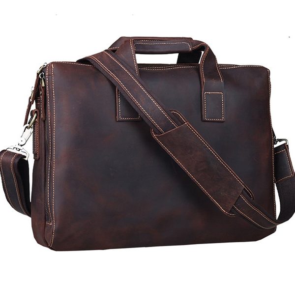 Vintage Brown Leather Messenger Bag | Premium Moroccan Craftsmanship