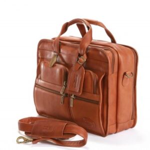 Luxurious Tan Moroccan Leather Messenger Bag with Multiple Pockets