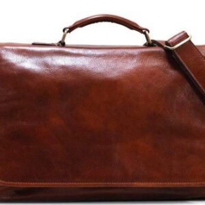 Vintage Brown Moroccan Leather Messenger Bag with Spacious Compartments
