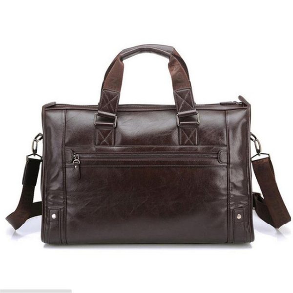 Premium Moroccan Leather Dark Brown Messenger Bag with Multiple Pockets