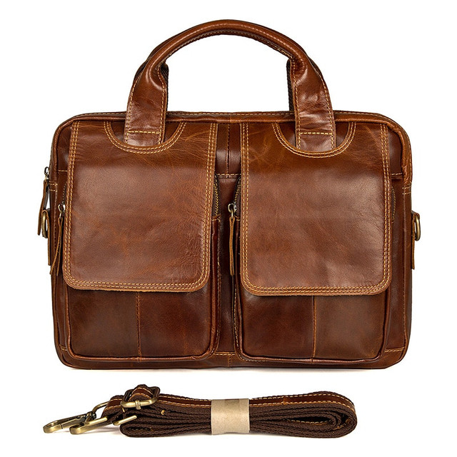 Premium Leather Messenger Bag - Chestnut Brown Handcrafted Stylish Design