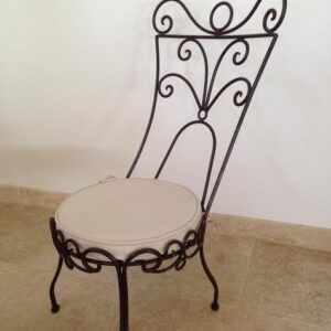 Handcrafted Moroccan Iron Chair for Outdoor and Indoor Use