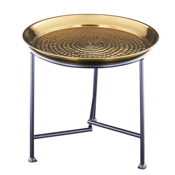 Moroccan Handmade Metal Serving Tray Table - Exquisite Design