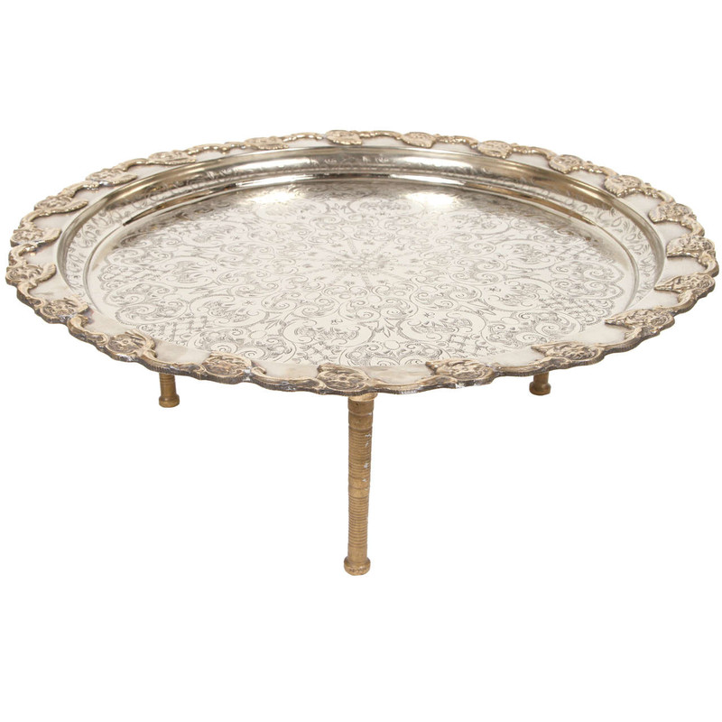 Moroccan Handmade Aluminum Table - Traditional Design