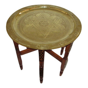 Metal Moroccan Side Table with Detachable Tray | Handmade Quality