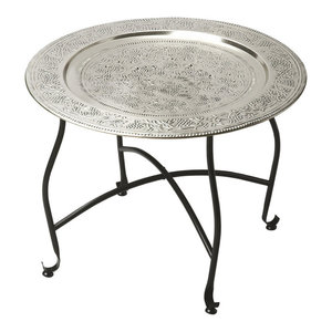 Modern Moroccan Aluminum Coffee Table with Intricate Design
