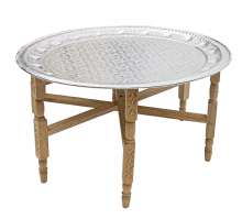 Handcrafted Moroccan Metal Tray Table - Exquisite Design