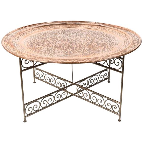 Moroccan-Inspired Handcrafted Aluminum Table