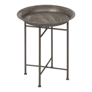 Handcrafted Moroccan Metal Table: Elegant & Functional Addition to Decor.