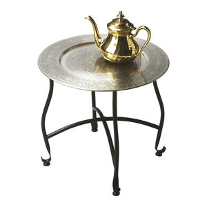 Metal Moroccan Handmade Serving Tray Table